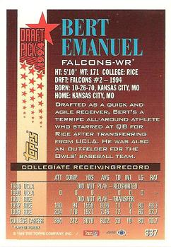 1994 Topps #337 Bert Emanuel Back