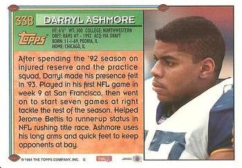 1994 Topps #338 Darryl Ashmore Back