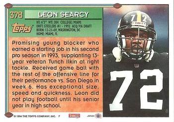 1994 Topps #378 Leon Searcy Back