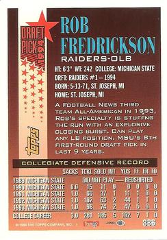 1994 Topps #386 Rob Fredrickson Back