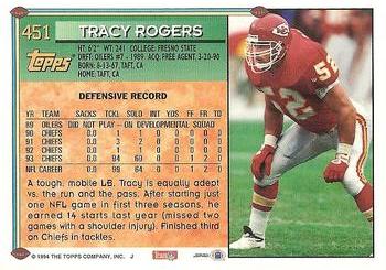 1994 Topps #451 Tracy Rogers Back