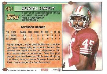 1994 Topps #461 Adrian Hardy Back