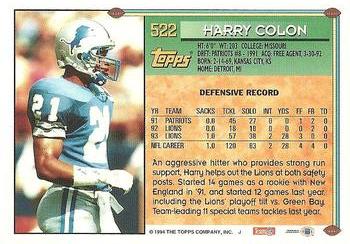 1994 Topps #522 Harry Colon Back