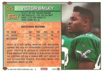 1994 Topps #525 Victor Bailey Back