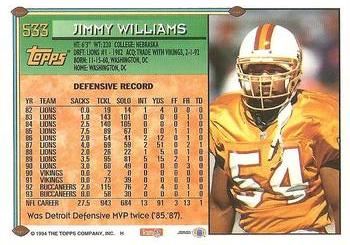 1994 Topps #533 Jimmy Williams Back