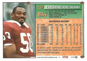 1994 Topps #537 Freddie Joe Nunn Back