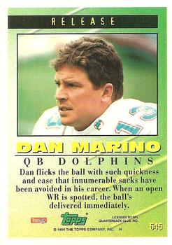 1994 Topps #545 Dan Marino Back
