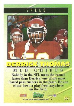 1994 Topps #551 Derrick Thomas Back