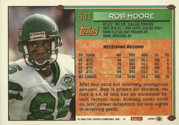 1994 Topps #591 Rob Moore Back