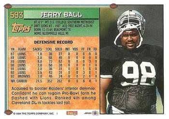 1994 Topps #593 Jerry Ball Back