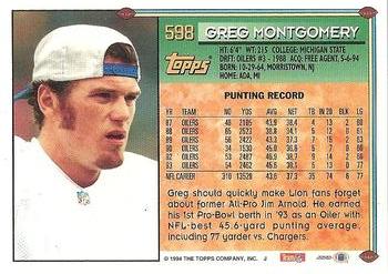 1994 Topps #598 Greg Montgomery Back