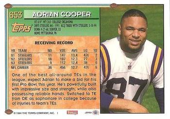 1994 Topps #653 Adrian Cooper Back
