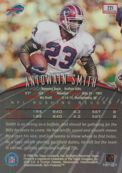 1998 Finest - No-Protectors Refractors #221 Antowain Smith Back