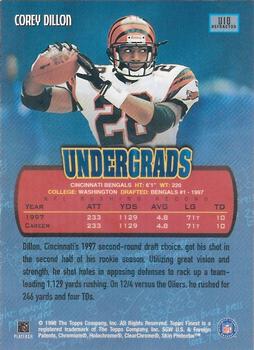 1998 Finest - Undergrads Refractors #U10 Corey Dillon Back