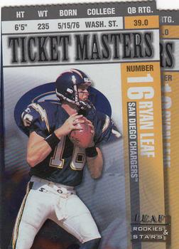 1998 Leaf Rookies & Stars - Ticket Masters Die Cuts #15 Ryan Leaf / Natrone Means Front