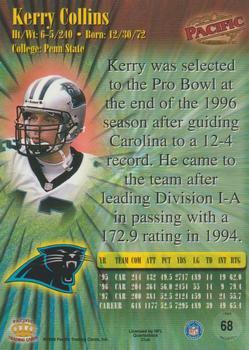 1998 Pacific - Red #68 Kerry Collins Back