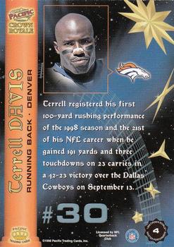 1998 Pacific Crown Royale - Master Performers #4 Terrell Davis Back