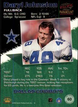 1998 Pacific Paramount - Copper #60 Daryl Johnston Back