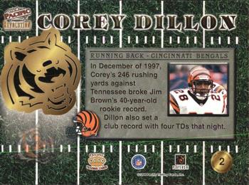 1998 Pacific Revolution - Prime Time Performers #2 Corey Dillon Back