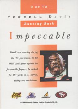 1998 Pinnacle Mint - Impeccable #9 Terrell Davis Back