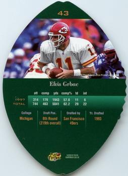 1998 Playoff Contenders - Leather Red #43 Elvis Grbac Back