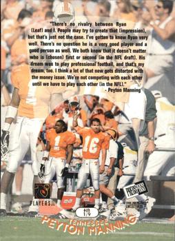 1998 Press Pass - Head Butt #HB1 Peyton Manning Back