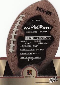 1998 Press Pass - Kick-Off #KO4 Andre Wadsworth Back