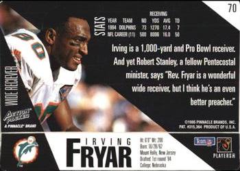 1995 Action Packed #70 Irving Fryar Back