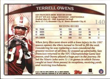 1998 Topps Season Opener #140 Terrell Owens Back