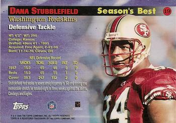 1998 Topps - Season's Best #19 Dana Stubblefield Back