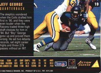 1995 Action Packed Rookies & Stars #19 Jeff George Back