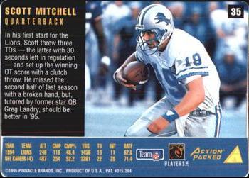 1995 Action Packed Rookies & Stars #35 Scott Mitchell Back