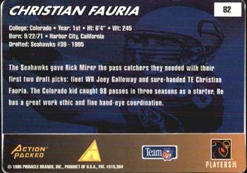 1995 Action Packed Rookies & Stars #82 Christian Fauria Back