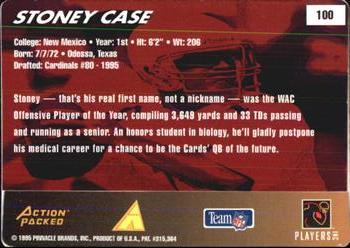 1995 Action Packed Rookies & Stars #100 Stoney Case Back