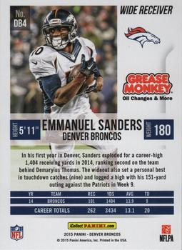 2015 Denver Broncos #DB4 Emmanuel Sanders Back
