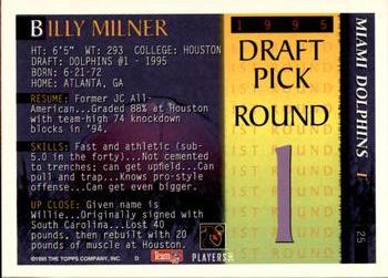 1995 Bowman #25 Billy Milner Back