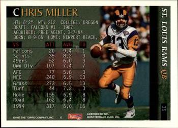 1995 Bowman #35 Chris Miller Back