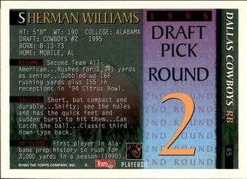 1995 Bowman #65 Sherman Williams Back