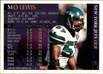 1995 Bowman #93 Mo Lewis Back