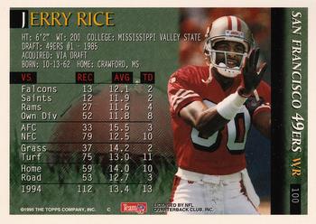 1995 Bowman #100 Jerry Rice Back