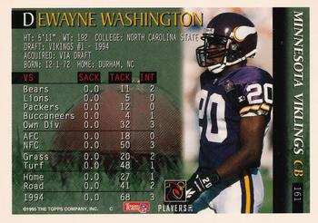 1995 Bowman #161 Dewayne Washington Back