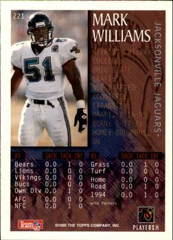 1995 Bowman #221 Mark Williams Back