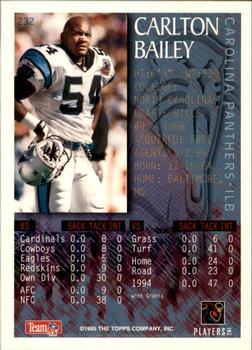 1995 Bowman #232 Carlton Bailey Back