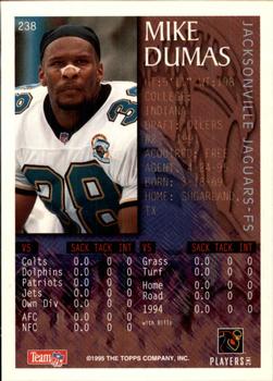 1995 Bowman #238 Mike Dumas Back