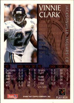 1995 Bowman #244 Vinnie Clark Back