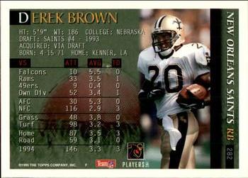 1995 Bowman #282 Derek Brown Back