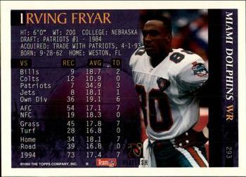 1995 Bowman #293 Irving Fryar Back