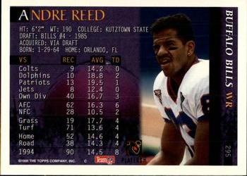 1995 Bowman #295 Andre Reed Back
