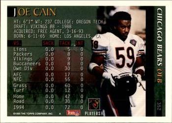 1995 Bowman #352 Joe Cain Back
