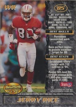 1995 Bowman's Best #85 Jerry Rice Back